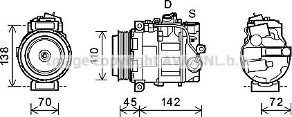 Prasco MSK580 - Kompresors, Gaisa kond. sistēma www.autospares.lv