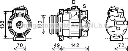 Prasco MSK602 - Compressor, air conditioning www.autospares.lv