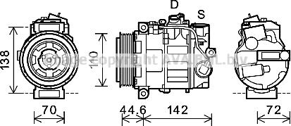 Prasco MSK611 - Compressor, air conditioning www.autospares.lv