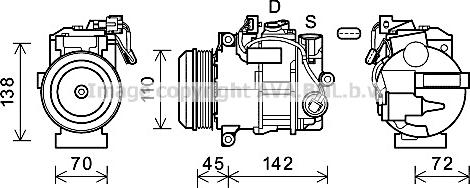 Prasco MSK682 - Compressor, air conditioning www.autospares.lv