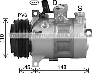 Prasco MSK747 - Compressor, air conditioning www.autospares.lv