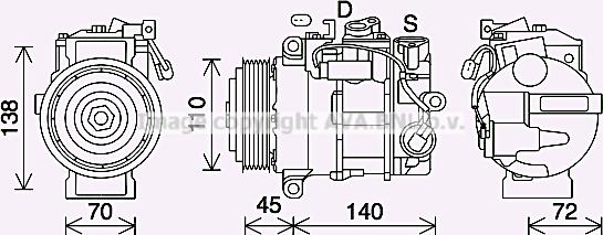 Prasco MSK705 - Compressor, air conditioning www.autospares.lv