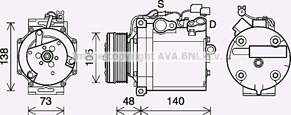 Prasco MTAK263 - Kompresors, Gaisa kond. sistēma www.autospares.lv