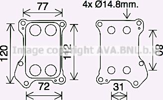 Prasco OL3688 - Eļļas radiators, Motoreļļa www.autospares.lv