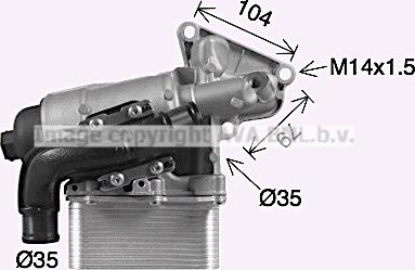 Prasco OL3710H - Eļļas radiators, Motoreļļa www.autospares.lv