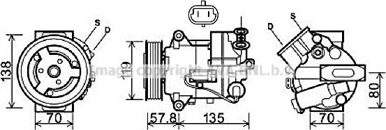 Prasco OLAK496 - Compressor, air conditioning www.autospares.lv