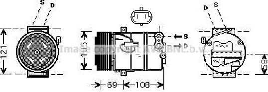 Prasco OLAK445 - Kompresors, Gaisa kond. sistēma www.autospares.lv