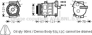 Prasco OLAK558 - Kompresors, Gaisa kond. sistēma www.autospares.lv