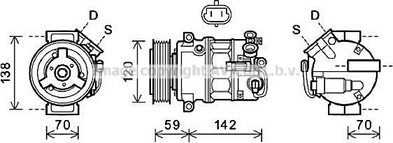 Prasco OLAK579 - Compressor, air conditioning www.autospares.lv