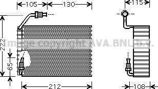 Prasco PEV119 - Iztvaikotājs, Gaisa kondicionēšanas sistēma www.autospares.lv