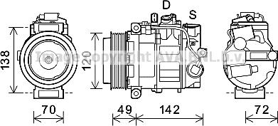 Prasco PRK090 - Kompresors, Gaisa kond. sistēma www.autospares.lv