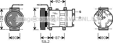 Prasco RTK324 - Compressor, air conditioning www.autospares.lv