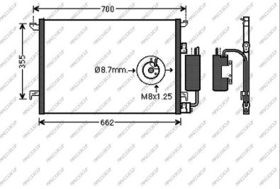 Prasco SA015C002 - Kondensators, Gaisa kond. sistēma www.autospares.lv