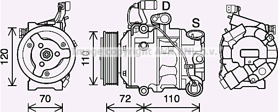 Prasco SAK025 - Kompresors, Gaisa kond. sistēma www.autospares.lv