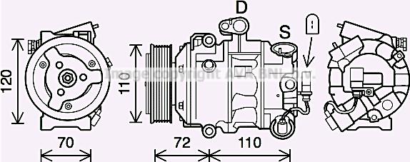 Prasco SAK026 - Kompresors, Gaisa kond. sistēma www.autospares.lv