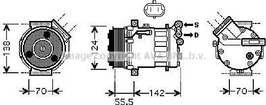 Prasco SBK069 - Kompresors, Gaisa kond. sistēma autospares.lv