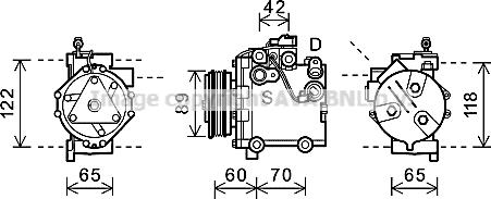 Prasco SZK125 - Kompresors, Gaisa kond. sistēma www.autospares.lv