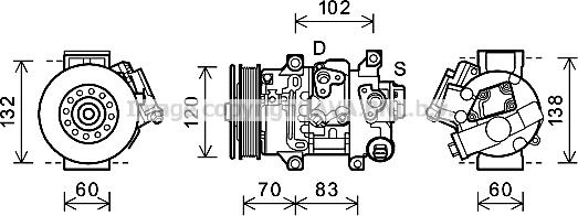 Prasco TOAK627 - Kompresors, Gaisa kond. sistēma www.autospares.lv