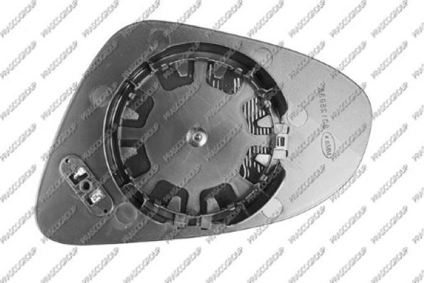 Prasco TY3287513 - Spoguļstikls, Ārējais atpakaļskata spogulis www.autospares.lv