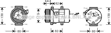 Prasco VOK113 - Kompresors, Gaisa kond. sistēma www.autospares.lv