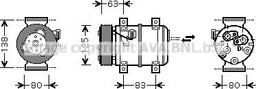 Prasco VOK120 - Compressor, air conditioning www.autospares.lv