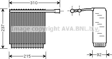 Prasco VOV125 - Iztvaikotājs, Gaisa kondicionēšanas sistēma www.autospares.lv