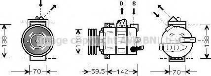 Prasco VWAK258 - Kompresors, Gaisa kond. sistēma www.autospares.lv