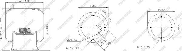 Prime-Ride 1R14-705 - Pneimoatsperes spilvens, Pneimopiekare autospares.lv