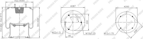 Prime-Ride 1R14-718 - Pneimoatsperes spilvens, Pneimopiekare autospares.lv