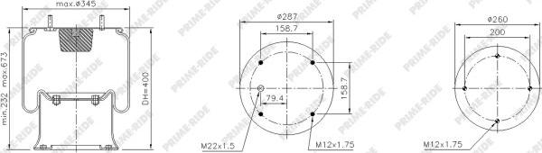 Prime-Ride 1R14-721 - Pneimoatsperes spilvens, Pneimopiekare www.autospares.lv