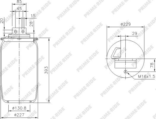 Prime-Ride 1R11-923 - Pneimoatsperes spilvens, Pneimopiekare www.autospares.lv