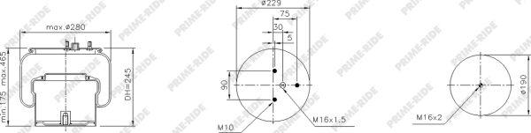 Prime-Ride 1R11-843 - Pneimoatsperes spilvens, Pneimopiekare www.autospares.lv