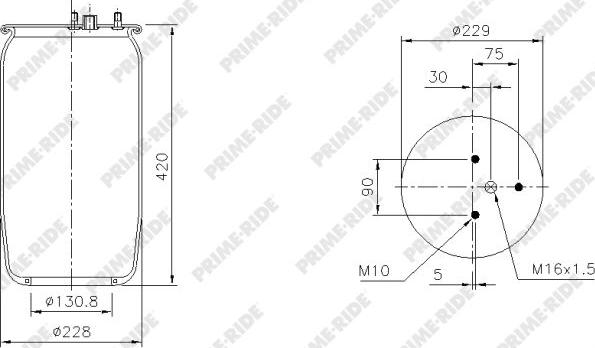 Prime-Ride 1R11-842 - Pneimoatsperes spilvens, Pneimopiekare www.autospares.lv