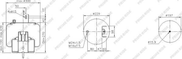 Prime-Ride 1R11-858 - Pneimoatsperes spilvens, Pneimopiekare www.autospares.lv