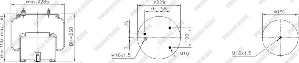 Prime-Ride 1R11-798 - Pneimoatsperes spilvens, Pneimopiekare www.autospares.lv