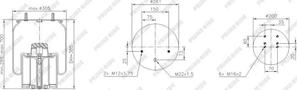 Prime-Ride 1R11-743 - Pneimoatsperes spilvens, Pneimopiekare www.autospares.lv