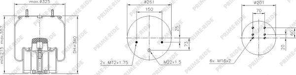 Prime-Ride 1R11-752 - Pneimoatsperes spilvens, Pneimopiekare www.autospares.lv