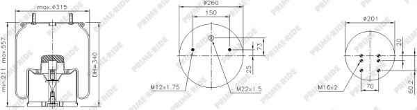 Prime-Ride 1R11-763 - Pneimoatsperes spilvens, Pneimopiekare www.autospares.lv