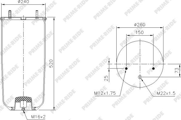 Prime-Ride 1R11-700 - Pneimoatsperes spilvens, Pneimopiekare www.autospares.lv