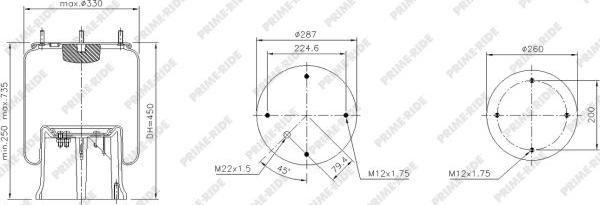 Prime-Ride 1R13-734 - Pneimoatsperes spilvens, Pneimopiekare www.autospares.lv