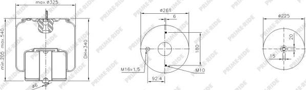 Prime-Ride 1R12-821 - Pneimoatsperes spilvens, Pneimopiekare www.autospares.lv