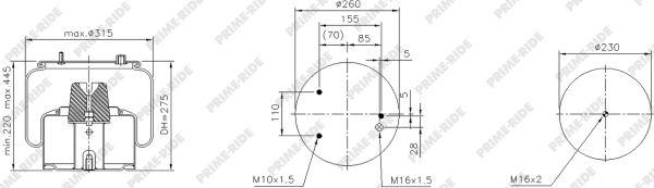 Prime-Ride 1R12-768 - Pneimoatsperes spilvens, Pneimopiekare www.autospares.lv