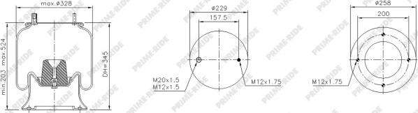 Prime-Ride 1R12-719 - Bellow, air suspension www.autospares.lv