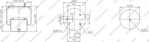 Prime-Ride 1R12-711 - Pneimoatsperes spilvens, Pneimopiekare www.autospares.lv