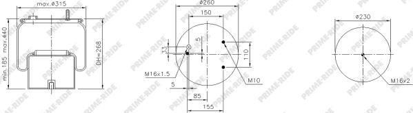 Prime-Ride 1R12-712 - Pneimoatsperes spilvens, Pneimopiekare www.autospares.lv