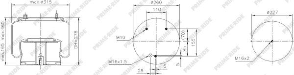 Prime-Ride 1R12-723 - Pneimoatsperes spilvens, Pneimopiekare www.autospares.lv