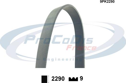 Procodis France 9PK2290 - Ķīļrievu siksna www.autospares.lv