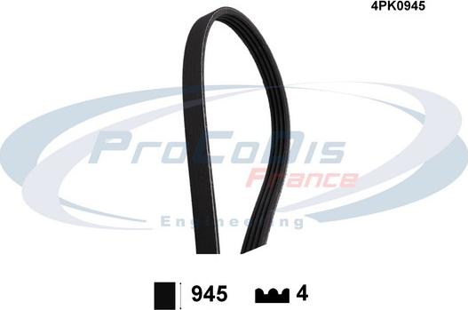 Procodis France 4PK0945 - Поликлиновой ремень www.autospares.lv