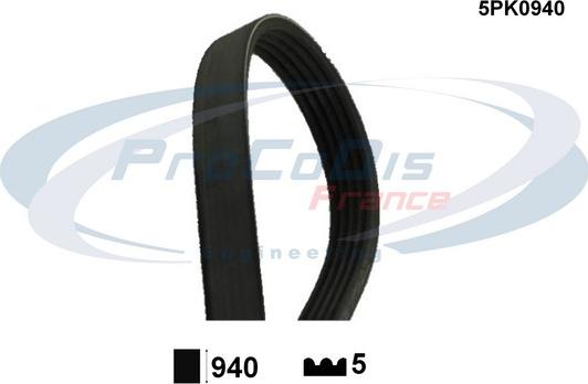 Procodis France 5PK0940 - Поликлиновой ремень www.autospares.lv