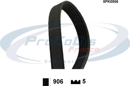 Procodis France 5PK0906 - V-Ribbed Belt www.autospares.lv